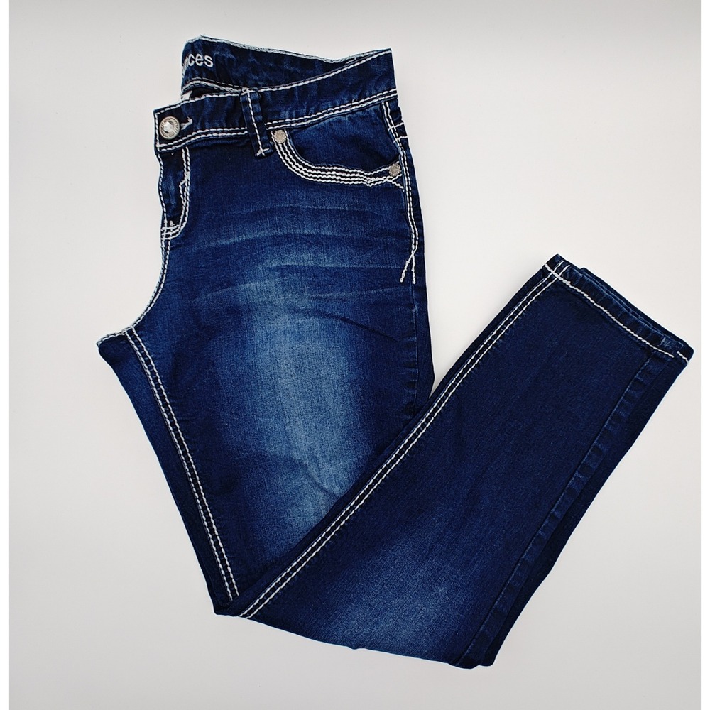 Maurices Bootcut Jeans Womens Large Short Dark Wash Stretch Denim Western - Picture 2 of 8